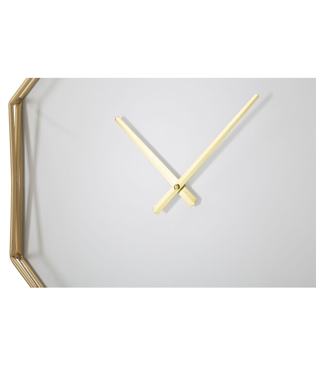 Mauro Ferretti WANDKLOK GOUDKLEURIG ACHTHOEKIG CM 56X6,5X56
