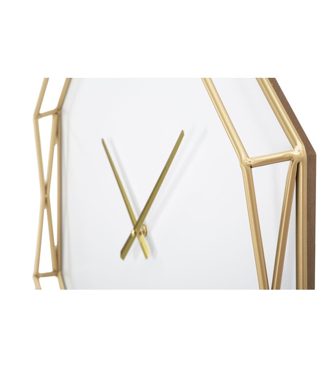 Mauro Ferretti WANDKLOK GOUDKLEURIG ACHTHOEKIG CM 56X6,5X56