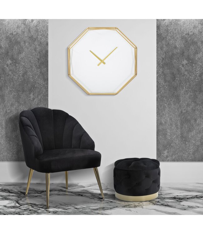 Mauro Ferretti WANDKLOK GOUDKLEURIG ACHTHOEKIG CM 56X6,5X56