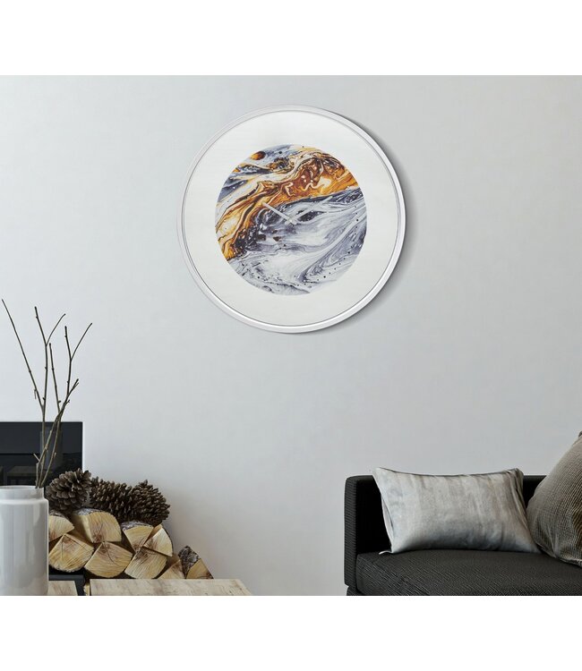 Mauro Ferretti WANDKLOK SPIEGEL GRIJS CM Ø 60X5