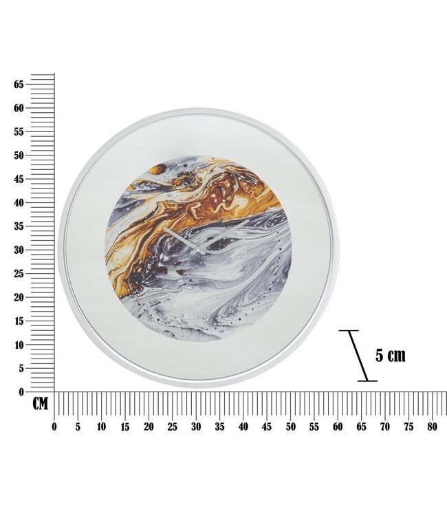 Mauro Ferretti WANDKLOK SPIEGEL GRIJS CM Ø 60X5