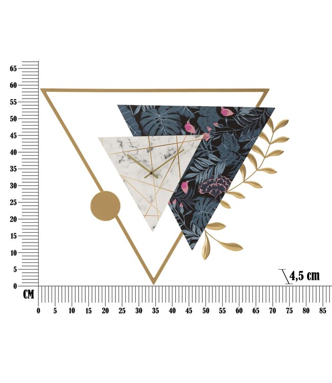 Mauro Ferretti WANDKLOK DRIEHOEK CM 75X4,5X59