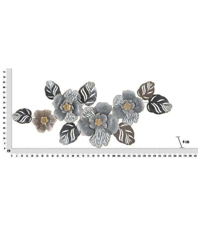 Mauro Ferretti IJZEREN WANDPANEEL GRIJSTINTEN -A- CM 157,5X9X66,5