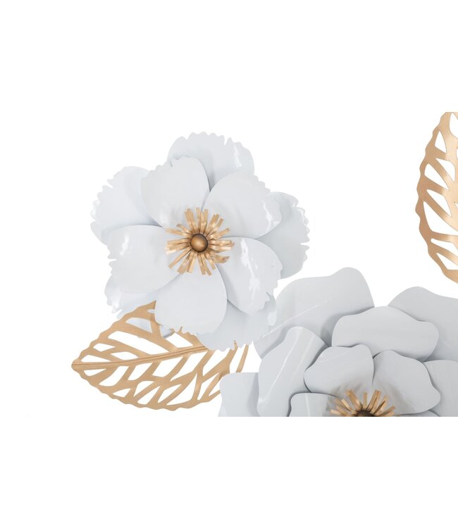 Mauro Ferretti IJZEREN WANDPANEEL WIT DECOR 158X9X60