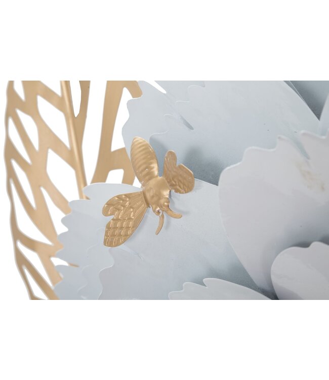 Mauro Ferretti IJZEREN WANDPANEEL WIT DECOR 158X9X60