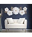 Mauro Ferretti IJZEREN WANDPANEEL WIT DECOR 158X9X60