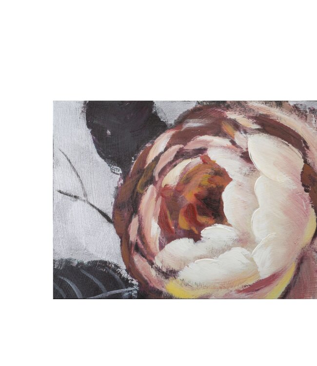 Mauro Ferretti HANDGEMAAKTE MUURSCHILDERING WIT/RODE BLOEM LIGHTBACK<br />
150X3,8X76