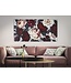 Mauro Ferretti HANDGEMAAKTE MUURSCHILDERING WIT/RODE BLOEM LIGHTBACK<br />
150X3,8X76
