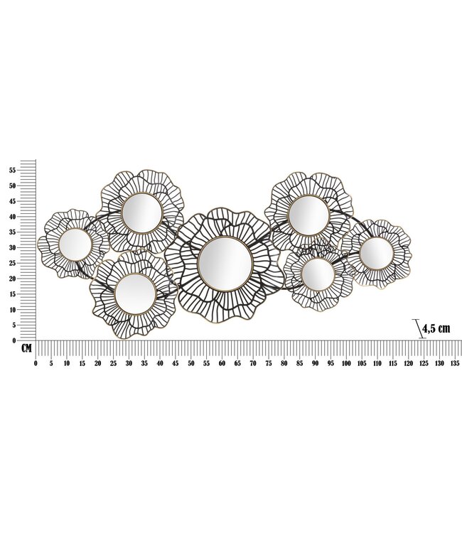 Mauro Ferretti WANDDECORATIE OSAKA MET MIRROS CM 121x5x56