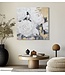 Mauro Ferretti HANDGEMAAKTE MUURSCHILDERING WITTE BLOEM -A- CM 90X3,7X90