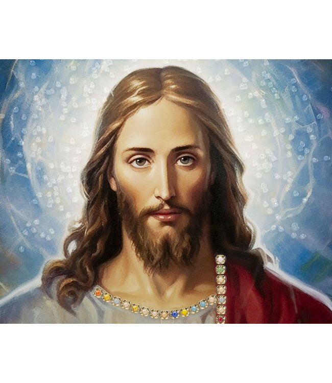 Mauro Ferretti GESCHILDERD OP DOEK GELAKT JEZUS MET FRAME CM 72X4X102