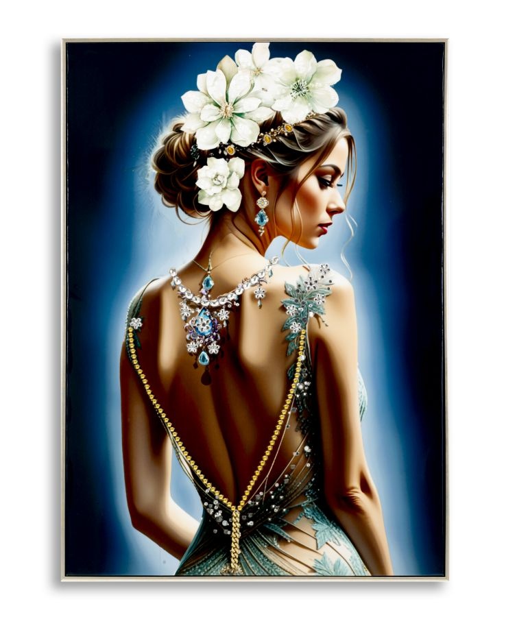 GELAKT DOEK ISABEL MET LIJST -H- CM 72X4X102 afbeelding