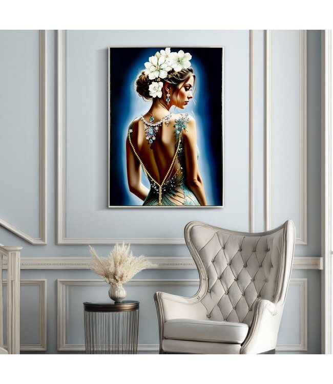 Mauro Ferretti GELAKT DOEK ISABEL MET LIJST -H- CM 72X4X102