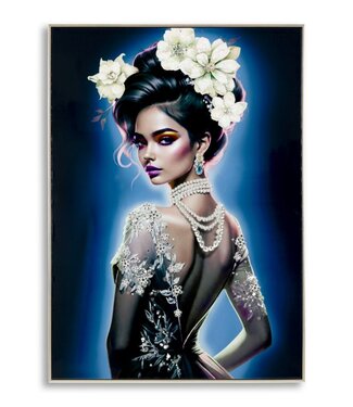 Mauro Ferretti SCHILDERIJ OP DOEK GELAKT ISABEL MET LIJST -B- CM 72X4X102
