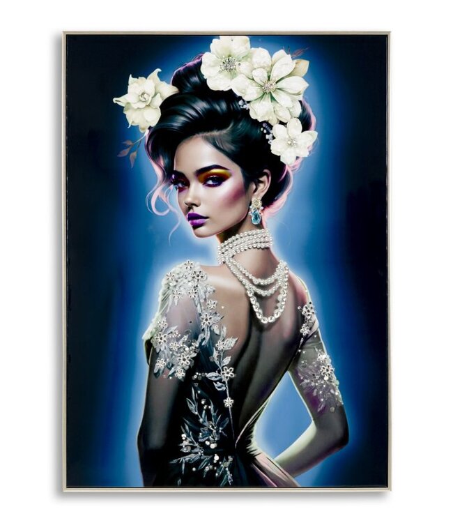 Mauro Ferretti SCHILDERIJ OP DOEK GELAKT ISABEL MET LIJST -B- CM 72X4X102