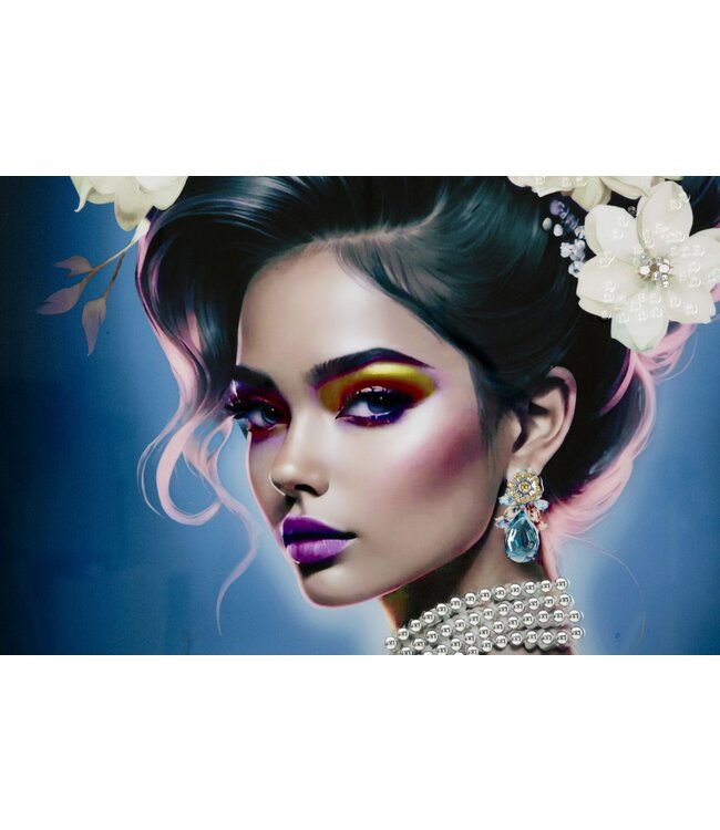 Mauro Ferretti SCHILDERIJ OP DOEK GELAKT ISABEL MET LIJST -B- CM 72X4X102