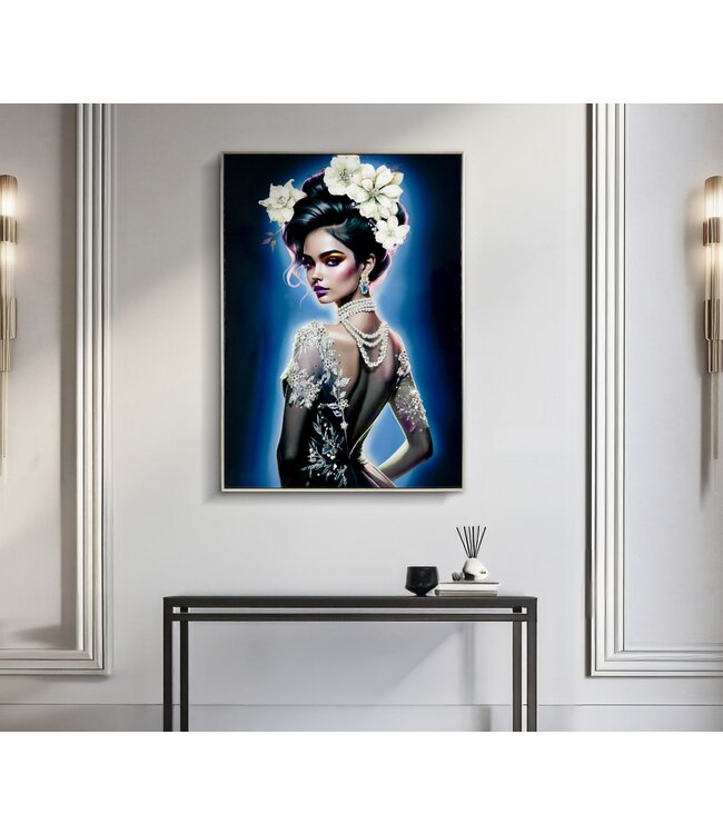 Mauro Ferretti SCHILDERIJ OP DOEK GELAKT ISABEL MET LIJST -B- CM 72X4X102