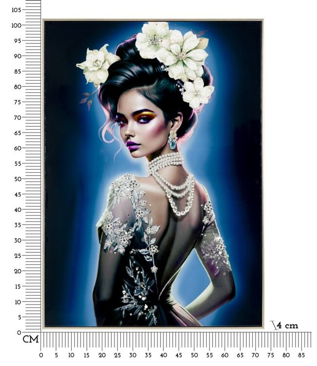 Mauro Ferretti SCHILDERIJ OP DOEK GELAKT ISABEL MET LIJST -B- CM 72X4X102