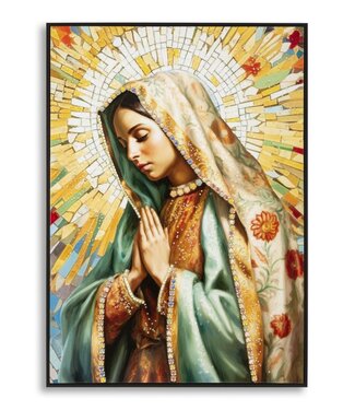 Mauro Ferretti SCHILDERIJ OP DOEK GELAKT MADONNA -A- MET LIJST CM 72X4X102
