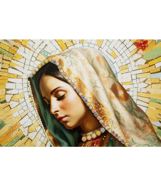 Mauro Ferretti SCHILDERIJ OP DOEK GELAKT MADONNA -A- MET LIJST CM 72X4X102