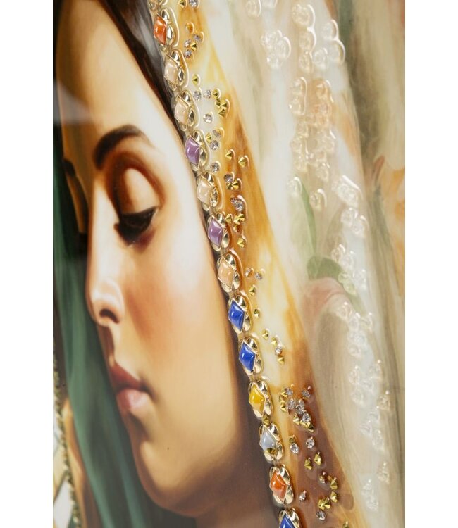 Mauro Ferretti SCHILDERIJ OP DOEK GELAKT MADONNA -A- MET LIJST CM 72X4X102