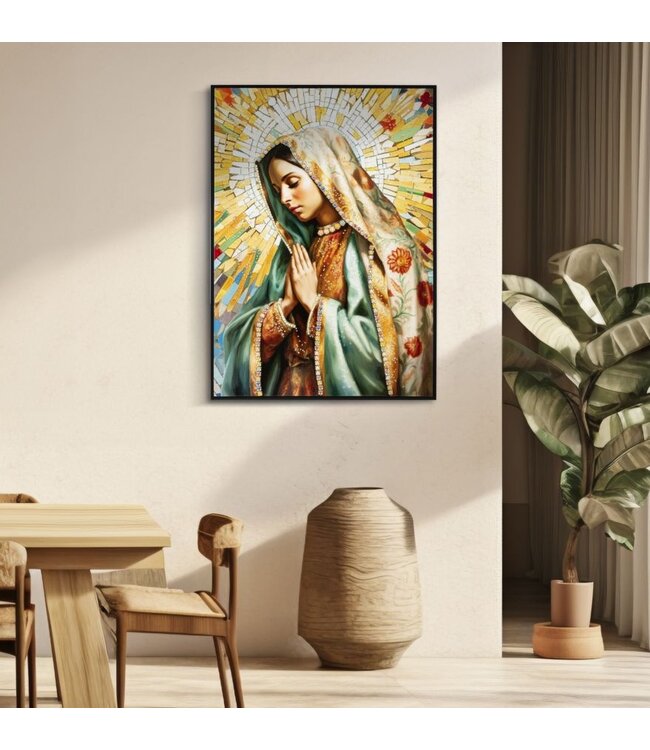 Mauro Ferretti SCHILDERIJ OP DOEK GELAKT MADONNA -A- MET LIJST CM 72X4X102