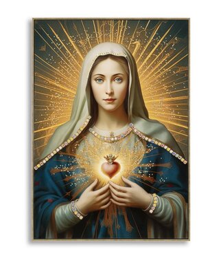 Mauro Ferretti SCHILDERIJ OP DOEK GELAKT MADONNA -B- MET LIJST CM 72X4X102