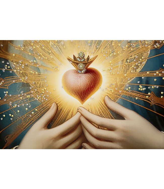 Mauro Ferretti SCHILDERIJ OP DOEK GELAKT MADONNA -B- MET LIJST CM 72X4X102