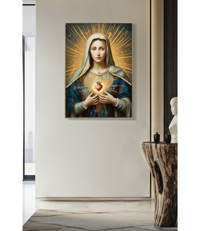 Mauro Ferretti SCHILDERIJ OP DOEK GELAKT MADONNA -B- MET LIJST CM 72X4X102