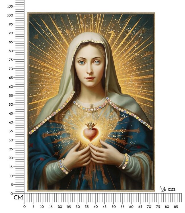 Mauro Ferretti SCHILDERIJ OP DOEK GELAKT MADONNA -B- MET LIJST CM 72X4X102