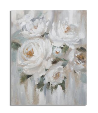 Mauro Ferretti HANDGEMAAKTE MUURSCHILDERING CRÈM BLOEM CM <br />
80X3,7X100