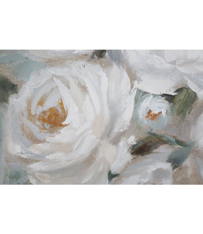 Mauro Ferretti HANDGEMAAKTE MUURSCHILDERING CRÈM BLOEM CM <br />
80X3,7X100