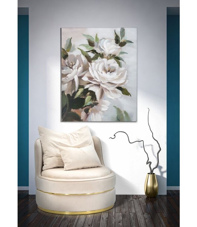 Mauro Ferretti HANDGEMAAKTE WANDSCHILDERING BLOEM&BLAD CM 100X3,7X80