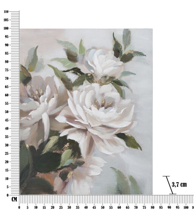 Mauro Ferretti HANDGEMAAKTE WANDSCHILDERING BLOEM&BLAD CM 100X3,7X80