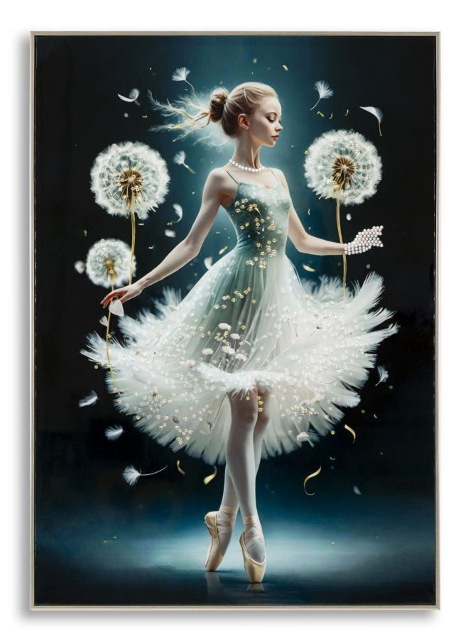 SCHILDERIJ OP DOEK DANSEND GELAKT MET FRAME -A- CM 72X4X102 afbeelding