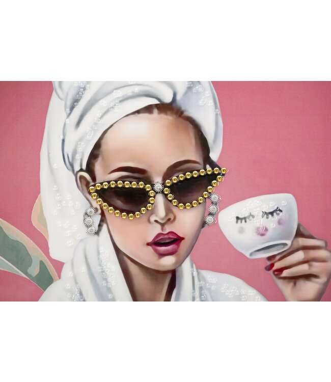 Mauro Ferretti GELAKT CANVAS LUXE SPA MET FRAME -H- CM 82X4X82