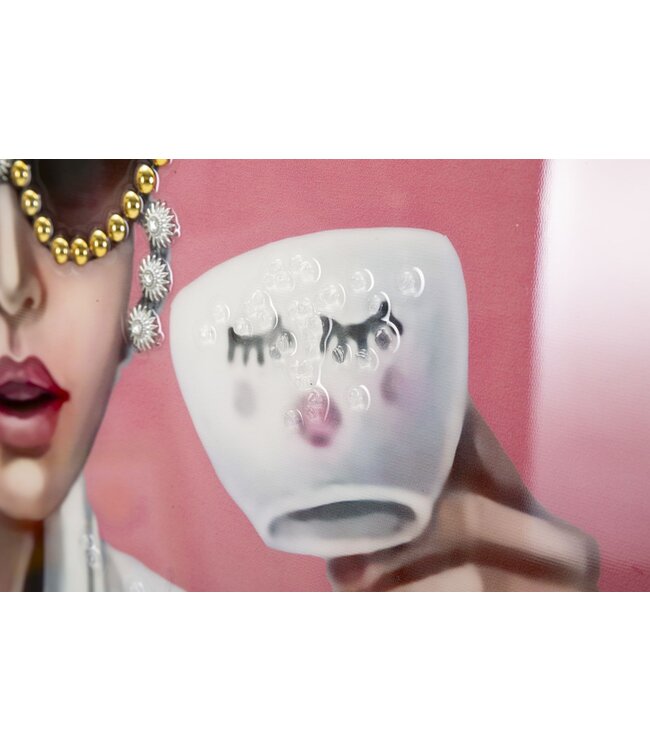 Mauro Ferretti GELAKT CANVAS LUXE SPA MET FRAME -H- CM 82X4X82