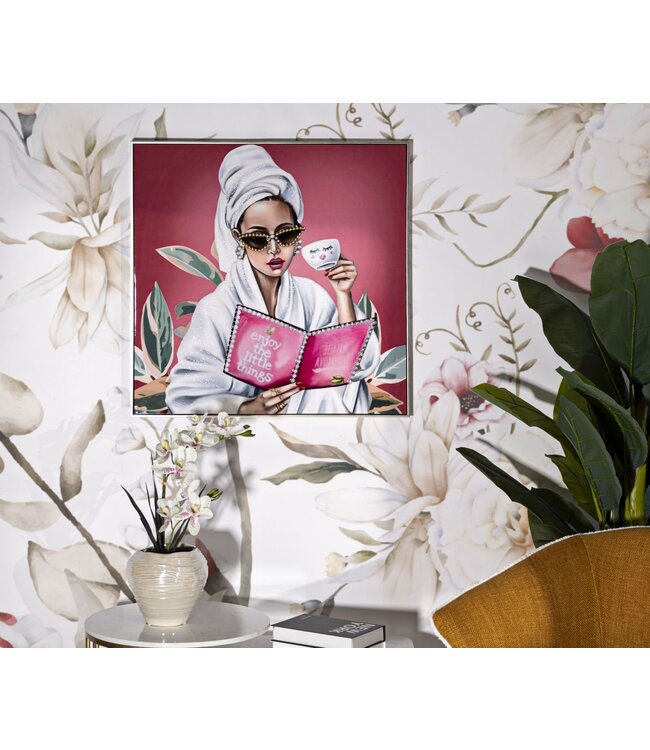 Mauro Ferretti GELAKT CANVAS LUXE SPA MET FRAME -H- CM 82X4X82