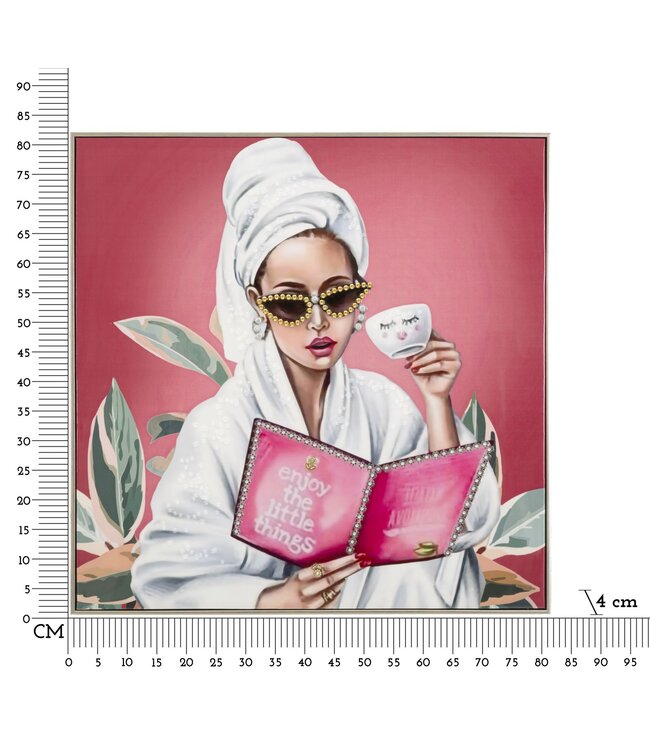 Mauro Ferretti GELAKT CANVAS LUXE SPA MET FRAME -H- CM 82X4X82