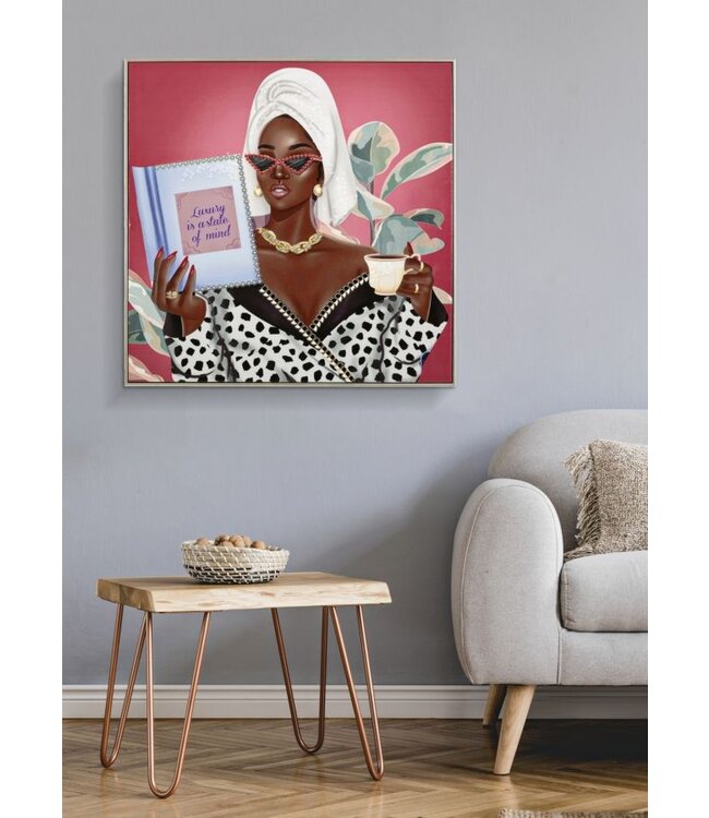 Mauro Ferretti GELAKT CANVAS LUXE SPA MET FRAME -B- CM 82X4X82