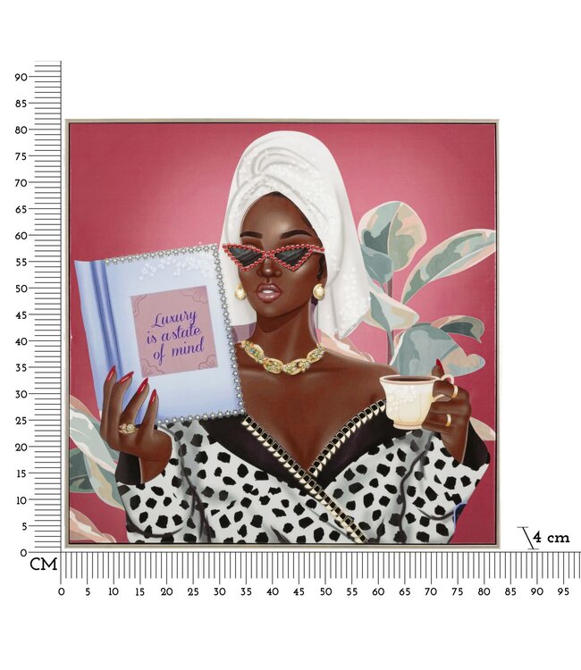 Mauro Ferretti GELAKT CANVAS LUXE SPA MET FRAME -B- CM 82X4X82