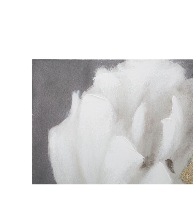 Mauro Ferretti HANDGEMAAKTE MUURSCHILDERING WIT/GOUD BLOEM CM <br />
80X3,7X100