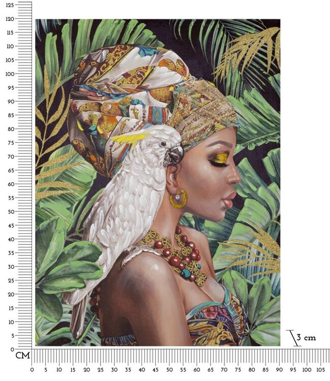 Mauro Ferretti HANDGEMAAKTE MUURSCHILDERING KLOE VERTICAAL CM 90X3X120