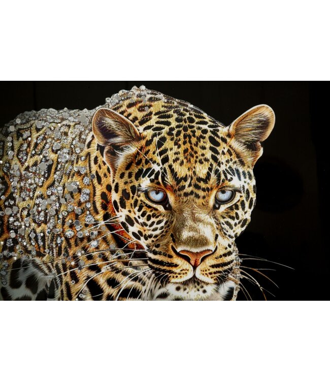 Mauro Ferretti SCHILDERIJ OP DOEK GELAKTE JAGUAR MET FRAME -A- CM 82X4X82
