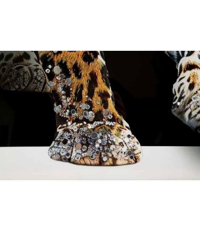 Mauro Ferretti SCHILDERIJ OP DOEK GELAKTE JAGUAR MET FRAME -A- CM 82X4X82