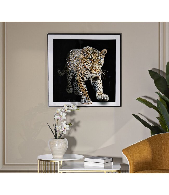 Mauro Ferretti SCHILDERIJ OP DOEK GELAKTE JAGUAR MET FRAME -A- CM 82X4X82