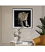 Mauro Ferretti SCHILDERIJ OP DOEK GELAKTE JAGUAR MET FRAME -A- CM 82X4X82