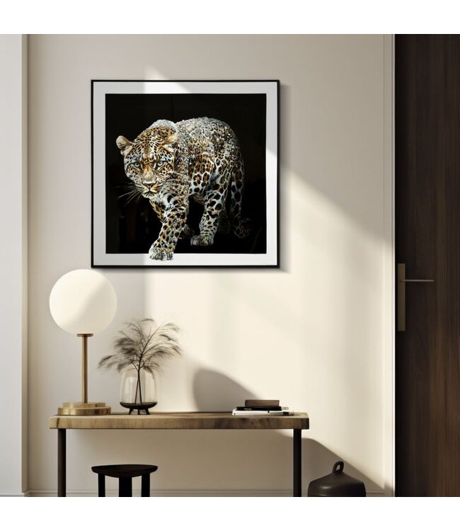 Mauro Ferretti SCHILDERIJ OP DOEK GELAKTE JAGUAR MET LIJST -B- CM 82X4X82