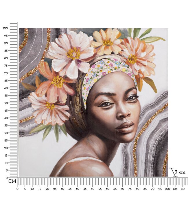 Mauro Ferretti HANDGEMAAKTE MUURSCHILDERING NAOMI -A- CM 100X3X100