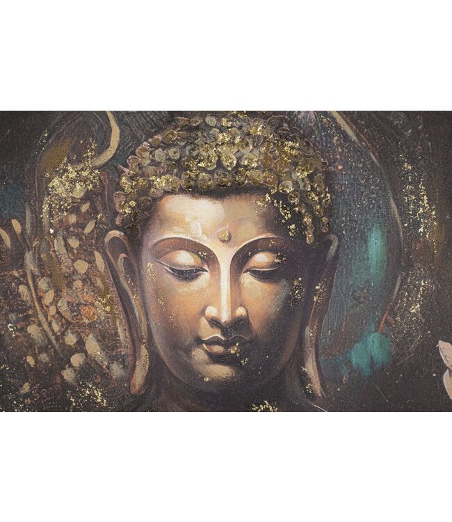 Mauro Ferretti HANDGEMAAKTE MUURSCHILDERING BOEDDHA -A- CM 100X3X100